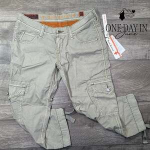 Rock Revival Cargo Crop Pants Sage Green Buckle B Y2K NWT Size 4 (27)